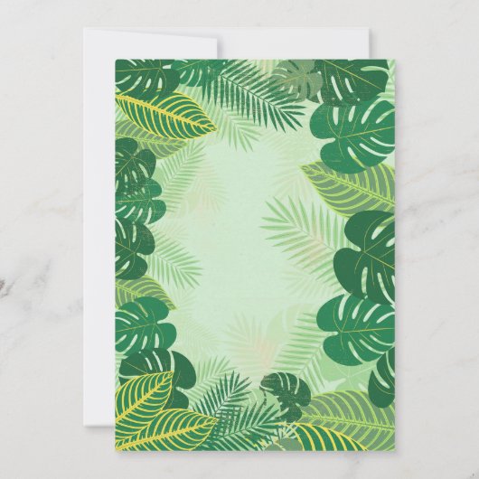 熱帯お祝いルアウ（ハワイ式宴会）パーティー誕生日 招待状 (裏面)