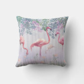熱帯かわいいファミリーピンクフラミンゴ クッション (裏面)