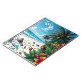 熱帯かわいらしビーチシーンコーストパーソナライズされた ノートブック (左側)