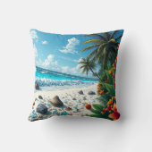 熱帯かわいらしビーチシーンコースト クッション (裏面)