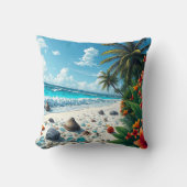 熱帯かわいらしビーチシーンコースト クッション (正面)