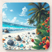 熱帯かわいらしビーチシーンコースト コースター (正面)