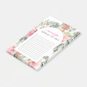 熱帯かわいらしフローラ緑 |モノグラム ポストイット (アングル)