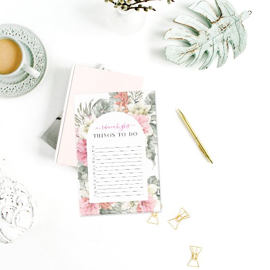 熱帯かわいらしフローラ緑 |モノグラム ポストイット