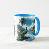 熱帯かわいらし楽園の孔雀 マグカップ (正面右)
