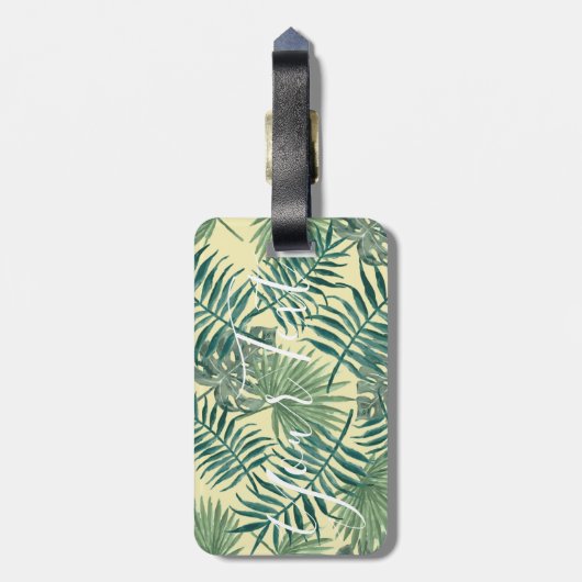 熱帯かわいらし葉のカスタマイズ |荷物タグ ラゲッジタグ (裏面縦)