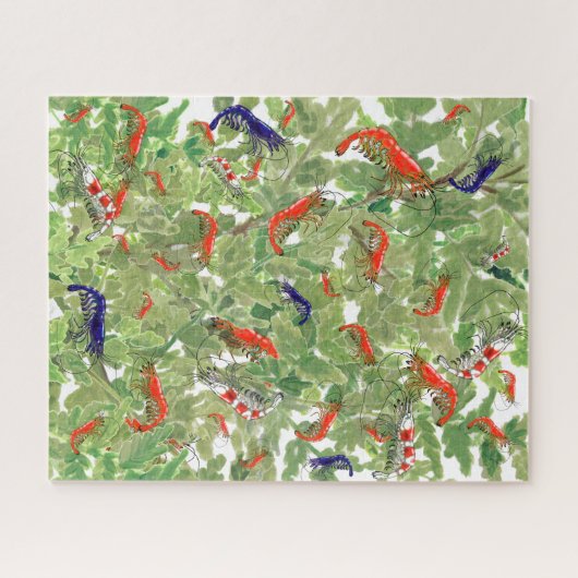 熱帯さくらんぼエビ水中競技ペット水族館懸命 ジグソーパズル (横)