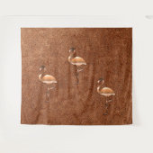 熱帯しゃれている金ゴールドフラミンゴタペストリー タペストリー (正面(横))