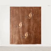 熱帯しゃれている金ゴールドフラミンゴタペストリー タペストリー (正面)