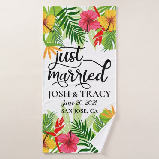 熱帯たった今結婚しましたハネムーン結婚ズ バスタオル (バスタオル)