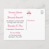 熱帯たった今結婚しましたピンクフラミ結婚ンゴ 案内ポストカード (裏面)