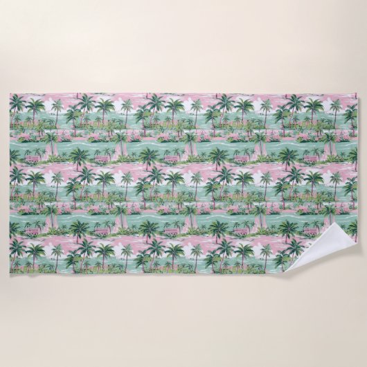 熱帯では毎日が休日のようだ ビーチタオル (正面)