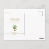 熱帯で彼女が通路のブライダルシャワーを歩く ポストカード (裏面)