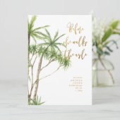 熱帯で彼女が通路のブライダルシャワーを歩く 招待状 (スタンド正面)