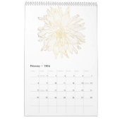 熱帯と庭のフローラゴールデンラインの花。 カレンダー (2月 2026)