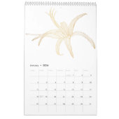 熱帯と庭のフローラゴールデンラインの花。 カレンダー (1月 2026)