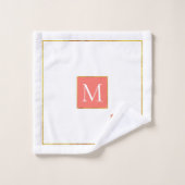 熱帯に生息するサンゴ離れのとモノグラム バスタオルセット (ウォッシュタオル)