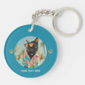 熱帯ねこ姿勢ラウンド キーホルダー (裏面)