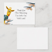 熱帯のかわいいキリンのベビーシャワーサンキューカード ノートカード (正面/裏面)