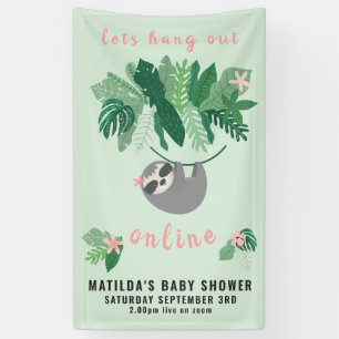熱帯のかわいいマつるスアウトオンラインのベビーシャワー 横断幕