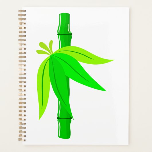 熱帯のがある緑の竹離れの茎 プランナー手帳 (正面)