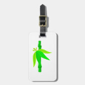 熱帯のがある緑の竹離れの茎 ラゲッジタグ (正面縦)