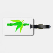 熱帯のがある緑の竹離れの茎 ラゲッジタグ (裏面横)