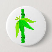 熱帯のがある緑の竹離れの茎 缶バッジ (正面)