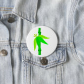 熱帯のがある緑の竹離れの茎 缶バッジ (インサイチュ)