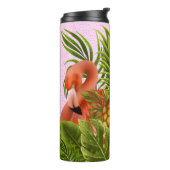 熱帯のとパイナップル葉を持つピンクのサギ タンブラー (回転左)