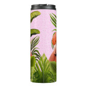 熱帯のとパイナップル葉を持つピンクのサギ タンブラー (裏面)
