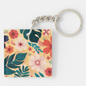 熱帯のはっきりしたフローラ離れと花 キーホルダー (裏面)