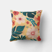 熱帯のはっきりしたフローラ離れと花 クッション (裏面)
