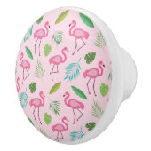 熱帯のを持つピンク葉のフラミンゴ セラミックノブ (右)