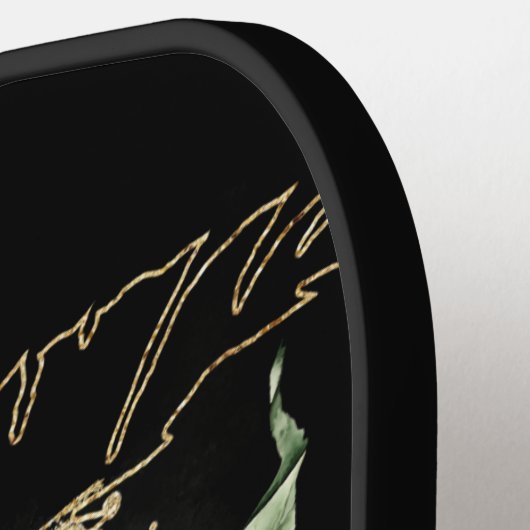 熱帯のを持つ美しいヒョウ葉アート ピックルボールラケット (左詳細)