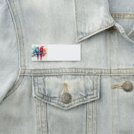 熱帯のオウム鳥水彩動物アート 名札 (インサイチュ)