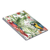 熱帯のオウム、ハイビスカス：水の色パターン。 ノートブック (右側)