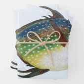 熱帯のオパーフィッシュ、ヴィンテージの海洋動物 ラッピングペーパーシート (インサイチュ)