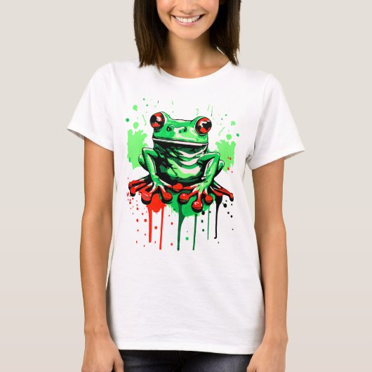 熱帯のカエルカラフル- Frog prince Tシャツ (正面)