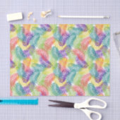 熱帯のカラフルヤシの葉のシームレスパターン 薄葉紙 (クラフト)