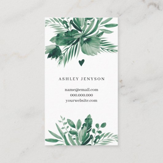 熱帯のグリーンリーフのレビューの順序感謝していあなた 名刺 (裏面)