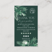 熱帯のグリーンリーフのレビューの順序感謝していあなた 名刺 (正面)