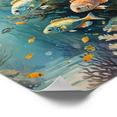 熱帯のサンゴ礁の魚 ポスター (角)