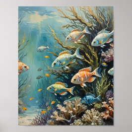 熱帯のサンゴ礁の魚 ポスター