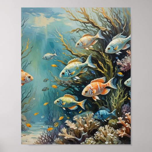 熱帯のサンゴ礁の魚 ポスター (正面)