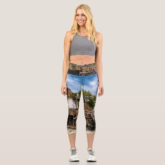 熱帯のサンゴ露頭の上の絵のような家 カプリレギンス (正面)