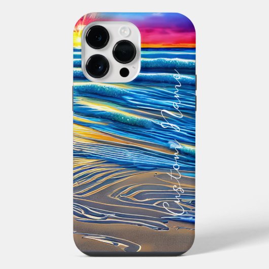 熱帯のサンセットと澄んだ海 iPhoneケース (裏面)
