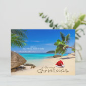 熱帯のサンタハットとメリークリスマス シーズンカード (スタンド正面)