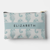 熱帯のシーホース、シーホースのパターン、あなたの名前 アクセサリーポーチ (裏面)