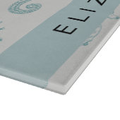 熱帯のシーホース、シーホースのパターン、あなたの名前 カッティングボード (角)